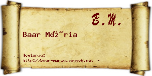 Baar Mária névjegykártya