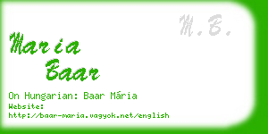 maria baar business card